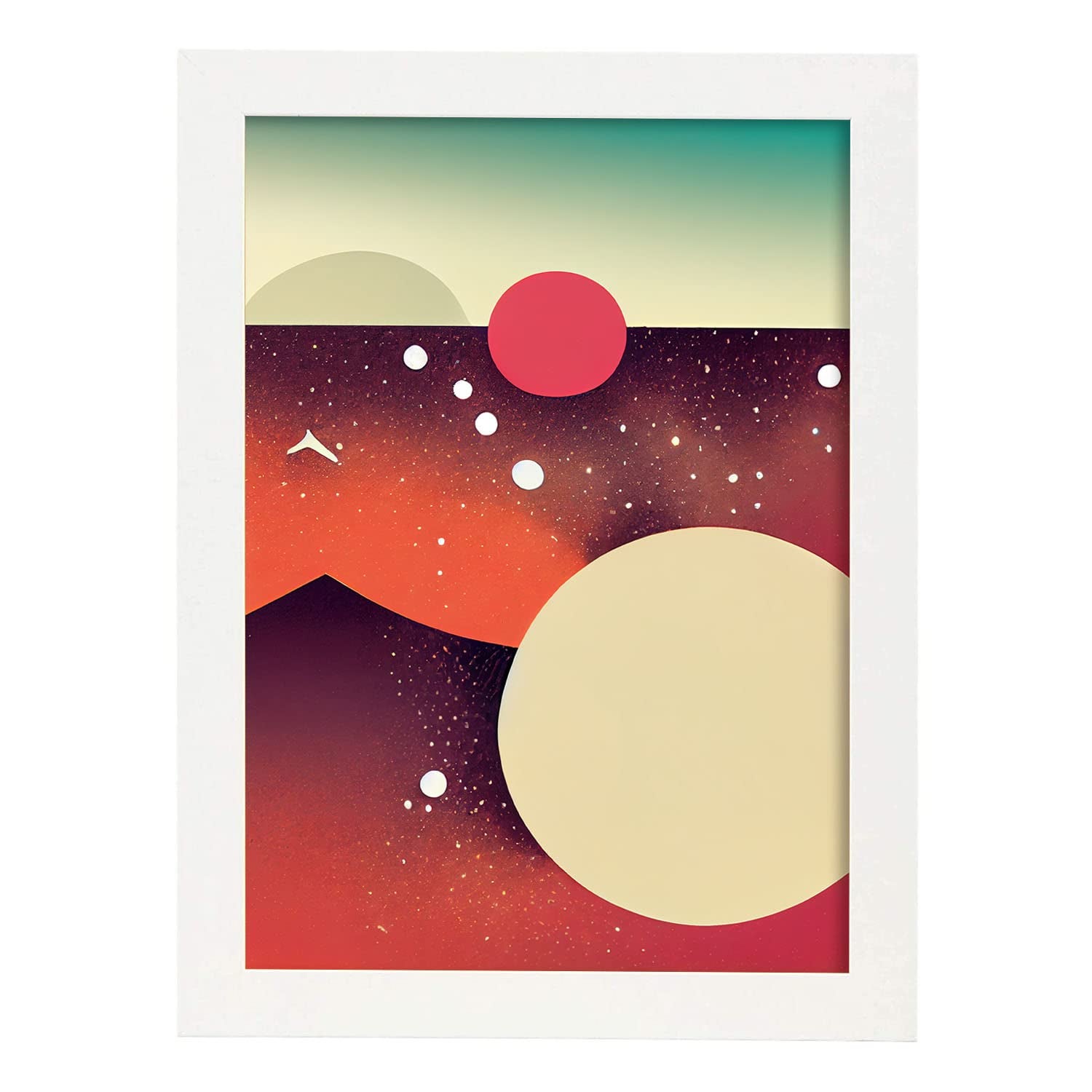 Nacnic lámina en estilo abstracto moderno sublunar llamativas y modernas ilustraciones artísticas a todo color para el diseño y a3 marco blanco