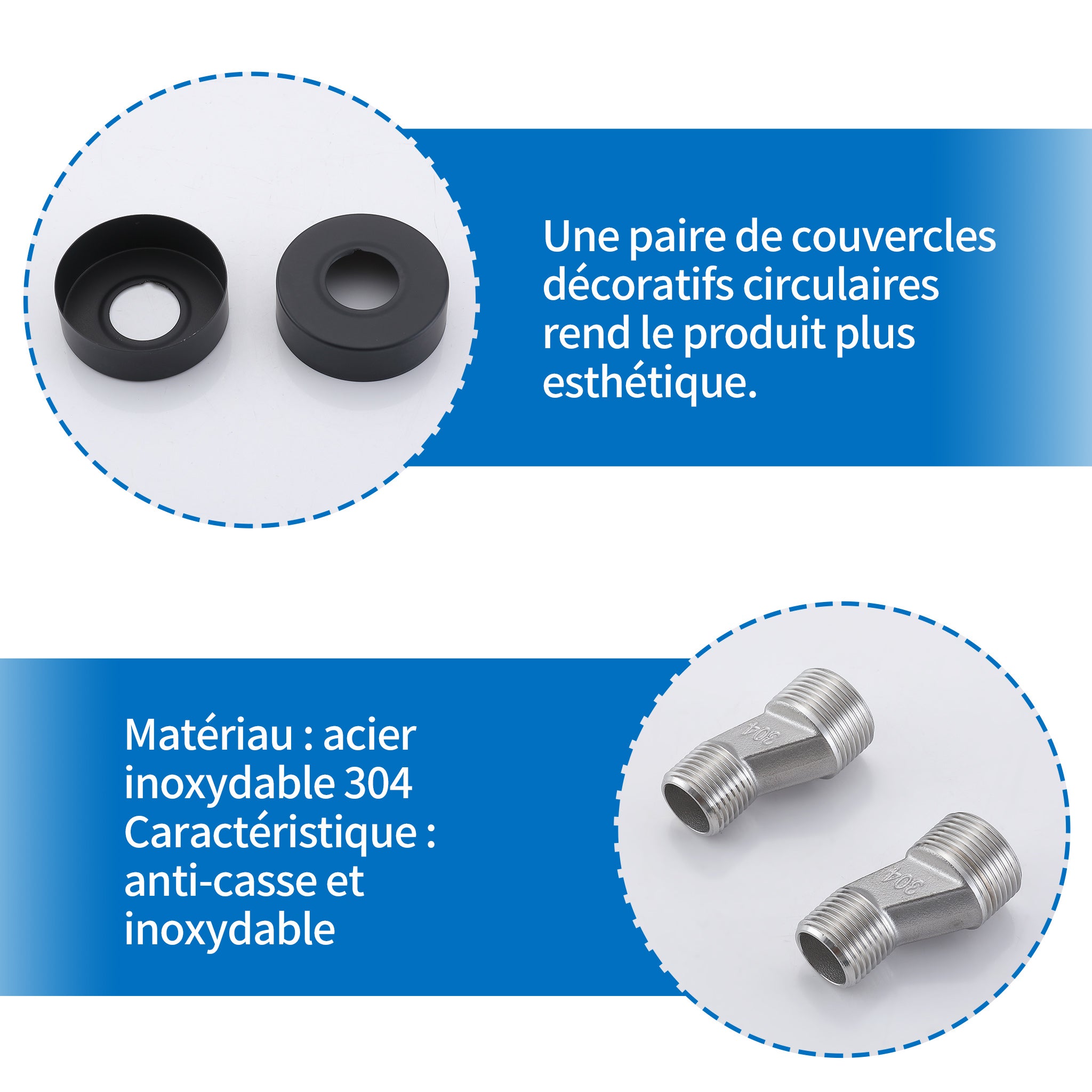 Mitigeur Thermostatique Intelligente 38℃ de Douche Robinet Baignoire Mural en Laiton Robinetterie de Bain Chromé - 5