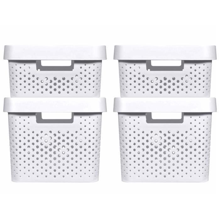 CURVER Lot de 3 Boîtes avec Couvercle - Boîte de Rangement 4L avec un