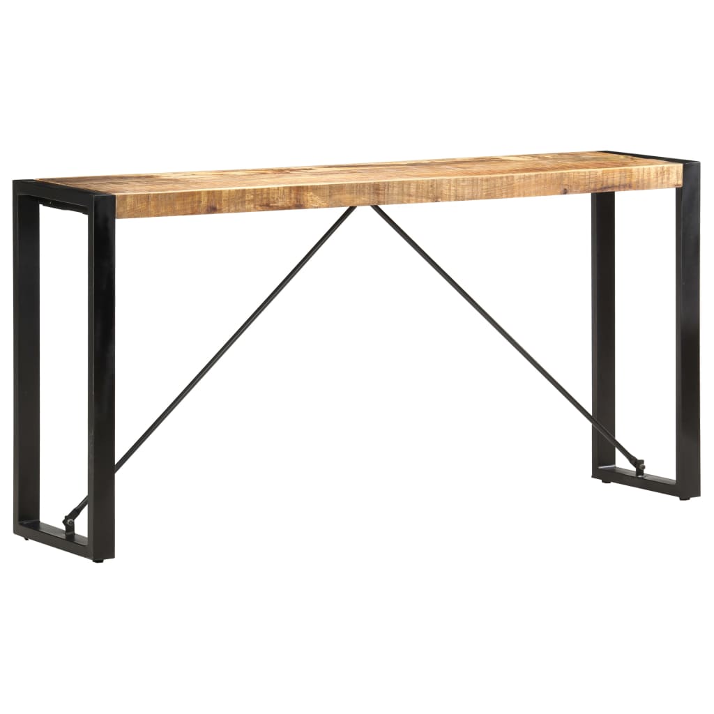 Vidaxl Mesa Consola De Madera Maciza De Mango 150X35x76 Cm Marrones/Dorados/Negro , Leroy Merlin