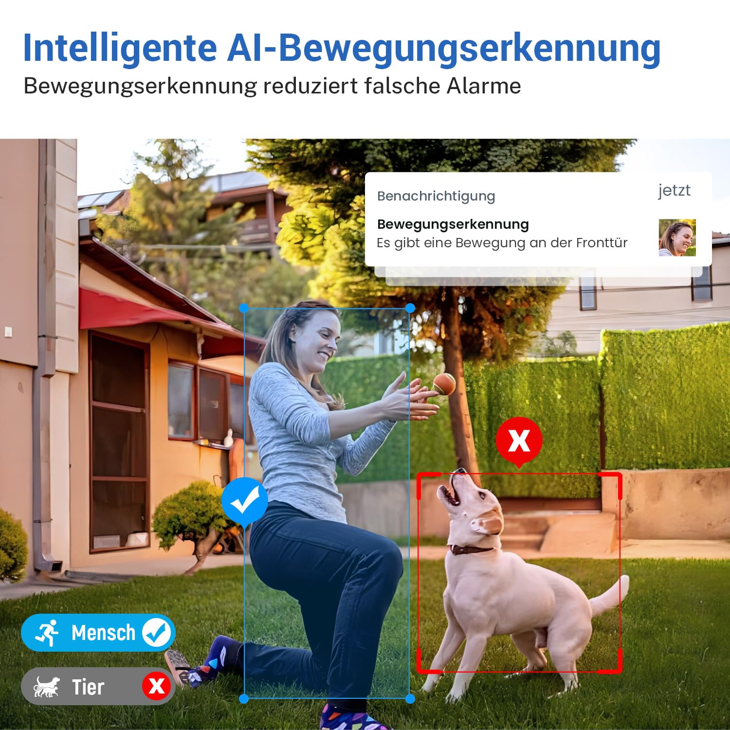 Sonnette vidéo sans fil 1080p avec stockage cloud, audio bidirectionnel, détection de présence humaine, vision nocturne, Wi-Fi 2,4 GHz, alertes, noir - 2
