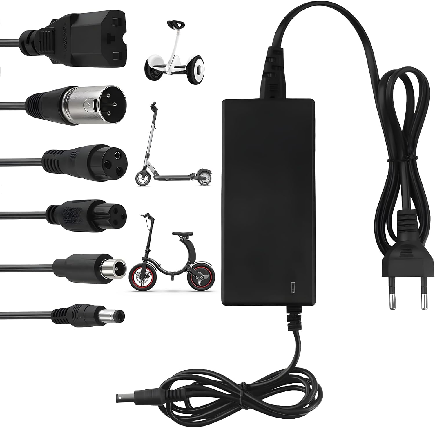 Caricabatterie 42V 2A Per Monopattino Elettrico - Universale Con 3 Connettori, Protezioni Multiple - Foto 9