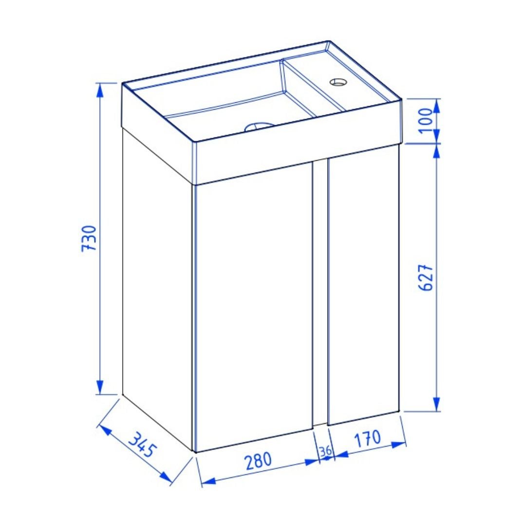 Szafka pod umywalkę UNIQ 49 cm jasno szara półmat z CARGO - 2