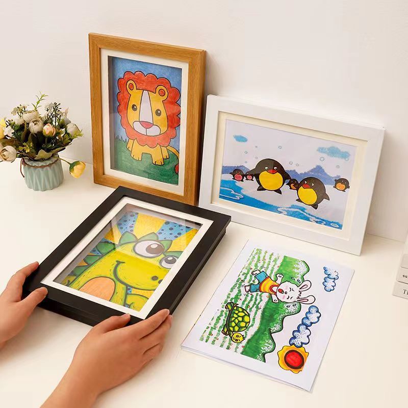 Cadre photo mural magnétique créatif pour enfants, 2pcs sans perçage, multifonction, rangement, style moderne et minimaliste - 2