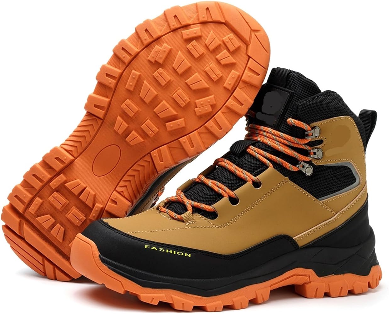 Chaussures montantes en cuir déperlant avec bande de roulement en caoutchouc taille 39 Chaussures montantes en cuir déperlant avec bande de roulement en caoutchouc taille 39