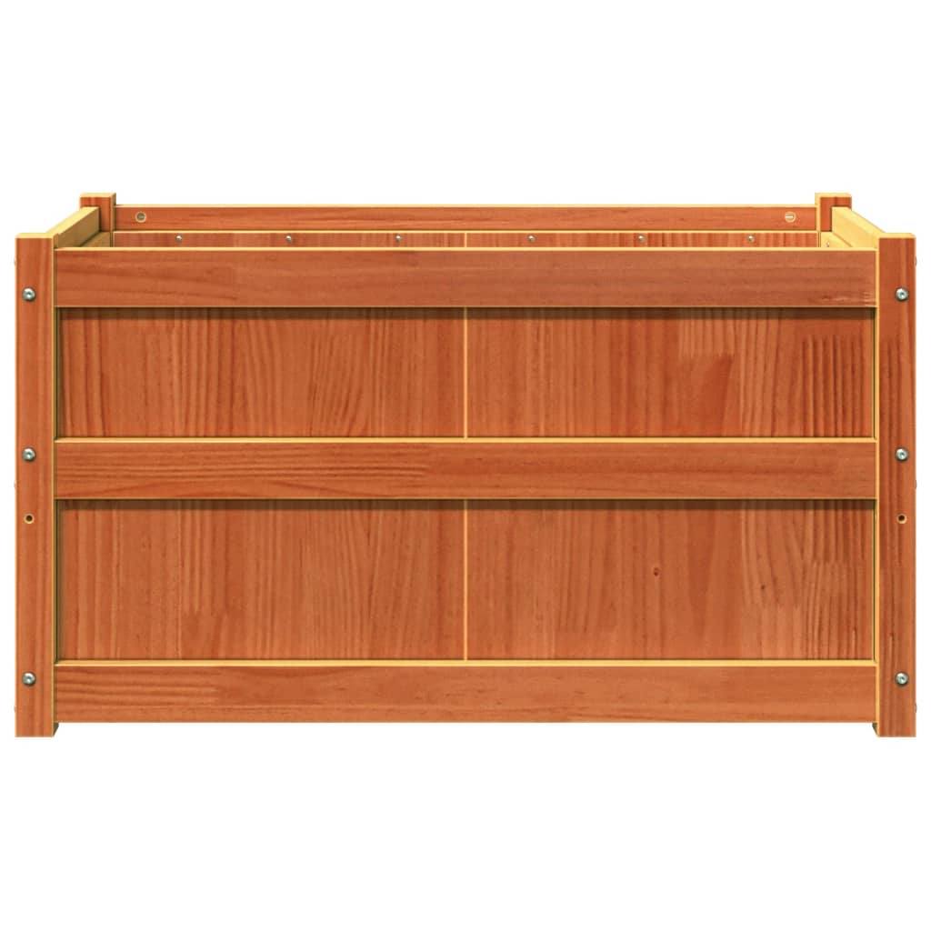 Lot de 2 Jardinières - Bacs à fleurs - Pots de fleurs cire marron bois de pin massif n2284l - 6
