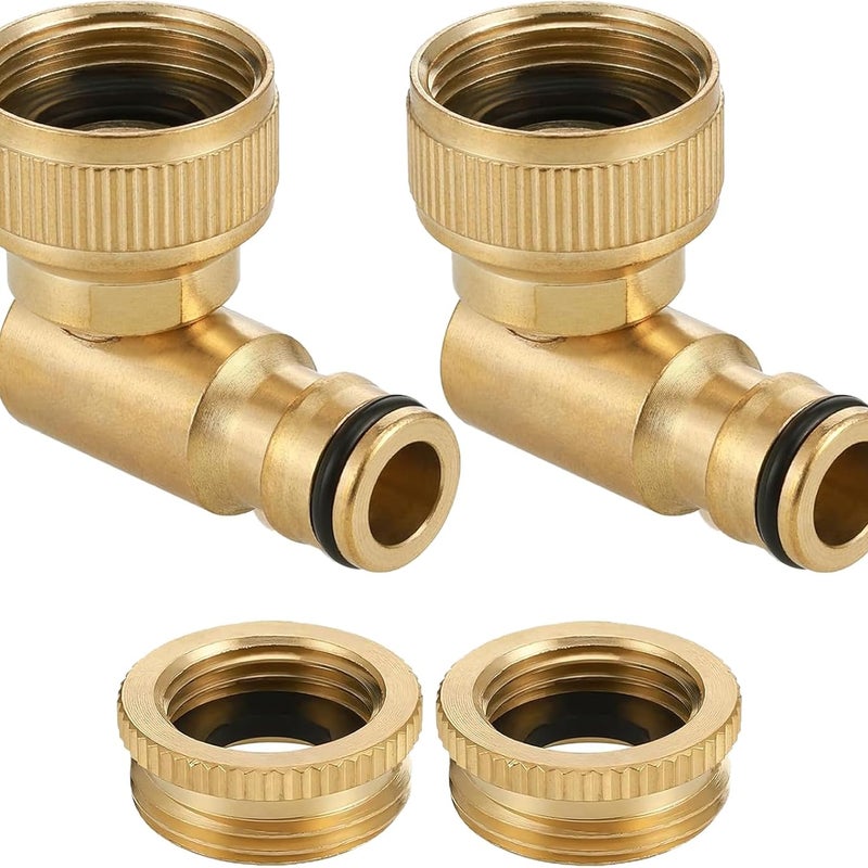 sztuki mosiężnych przyłączy kolankowych 3/4", kątowych 90°, z gwintem żeńskim, obrotowych 360°, adapterów do kranów ogrodowych i zewnętrznych