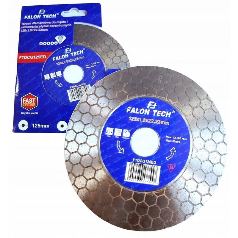 TARCZA 125mm DIAMENTOWA DO PŁYTEK GRESU GLAZURY SZLIFOWANIA CIĘCIA 45°