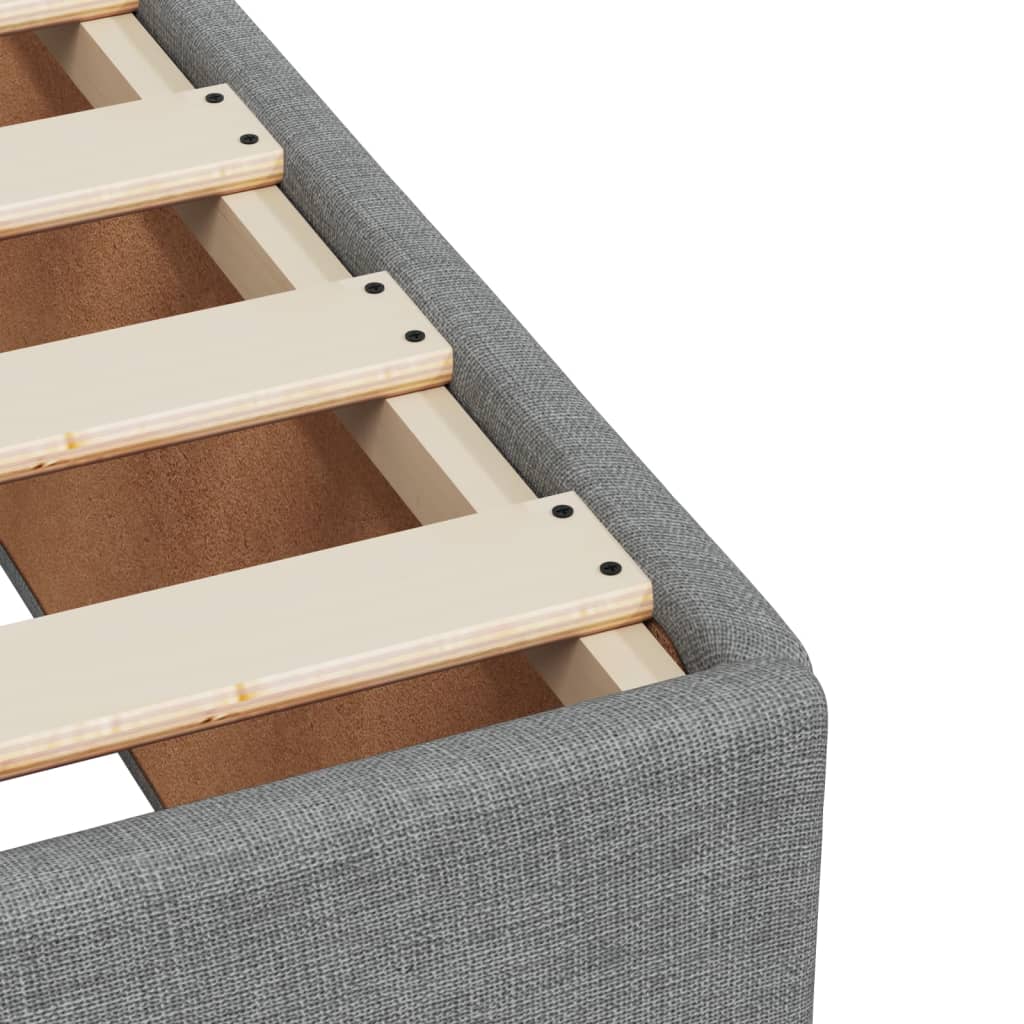 Cadre de lit sans matelas gris clair 120 x 200 cm tissu - 7