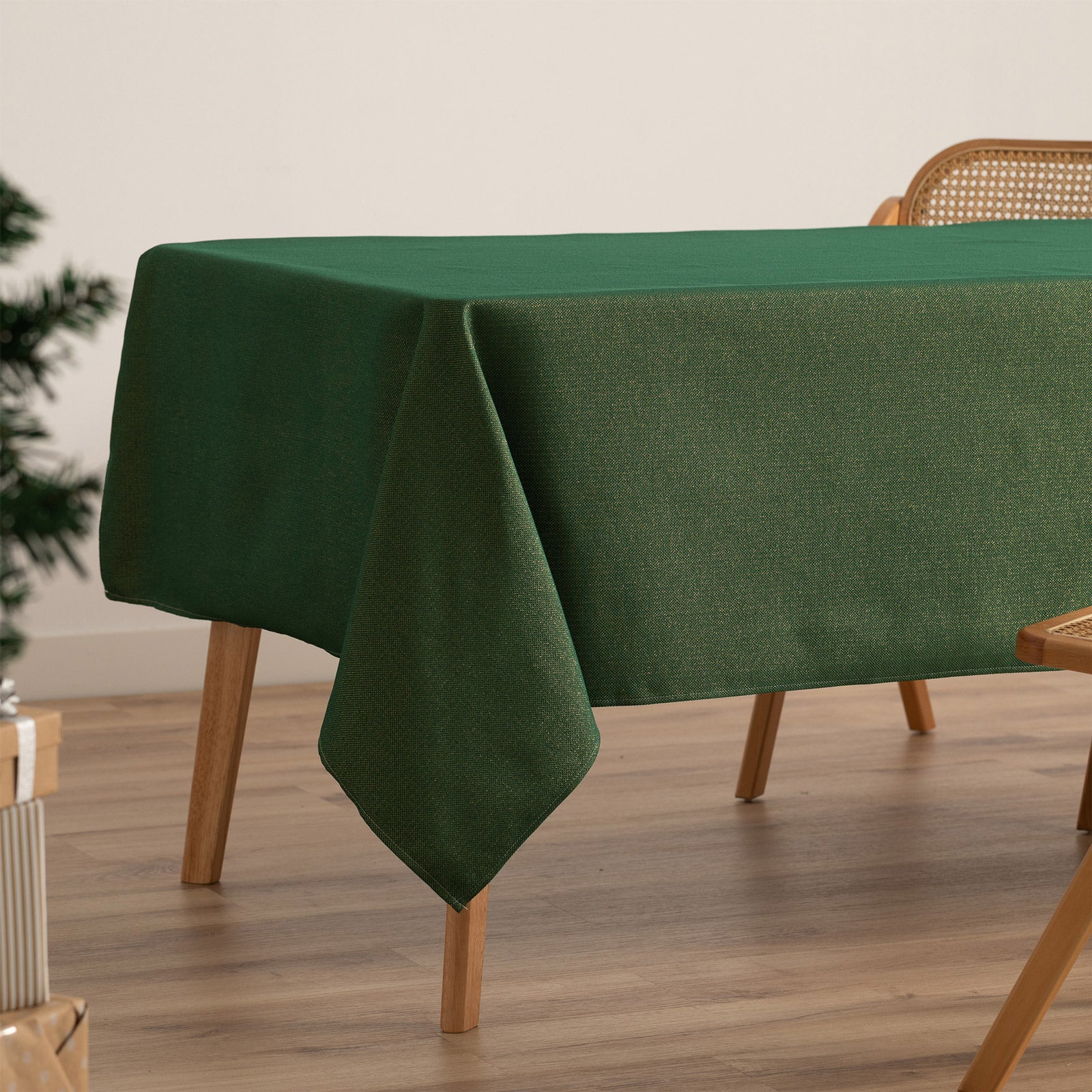 Tovaglia di Natale rettangolare in cotone jacquard verde 140x300 cm - Lights - 2