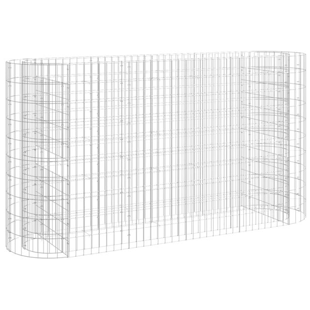 Arriate de gaviones，Jardinera，Maceta de hierro galvanizado 190x50x100 cm CFW73135