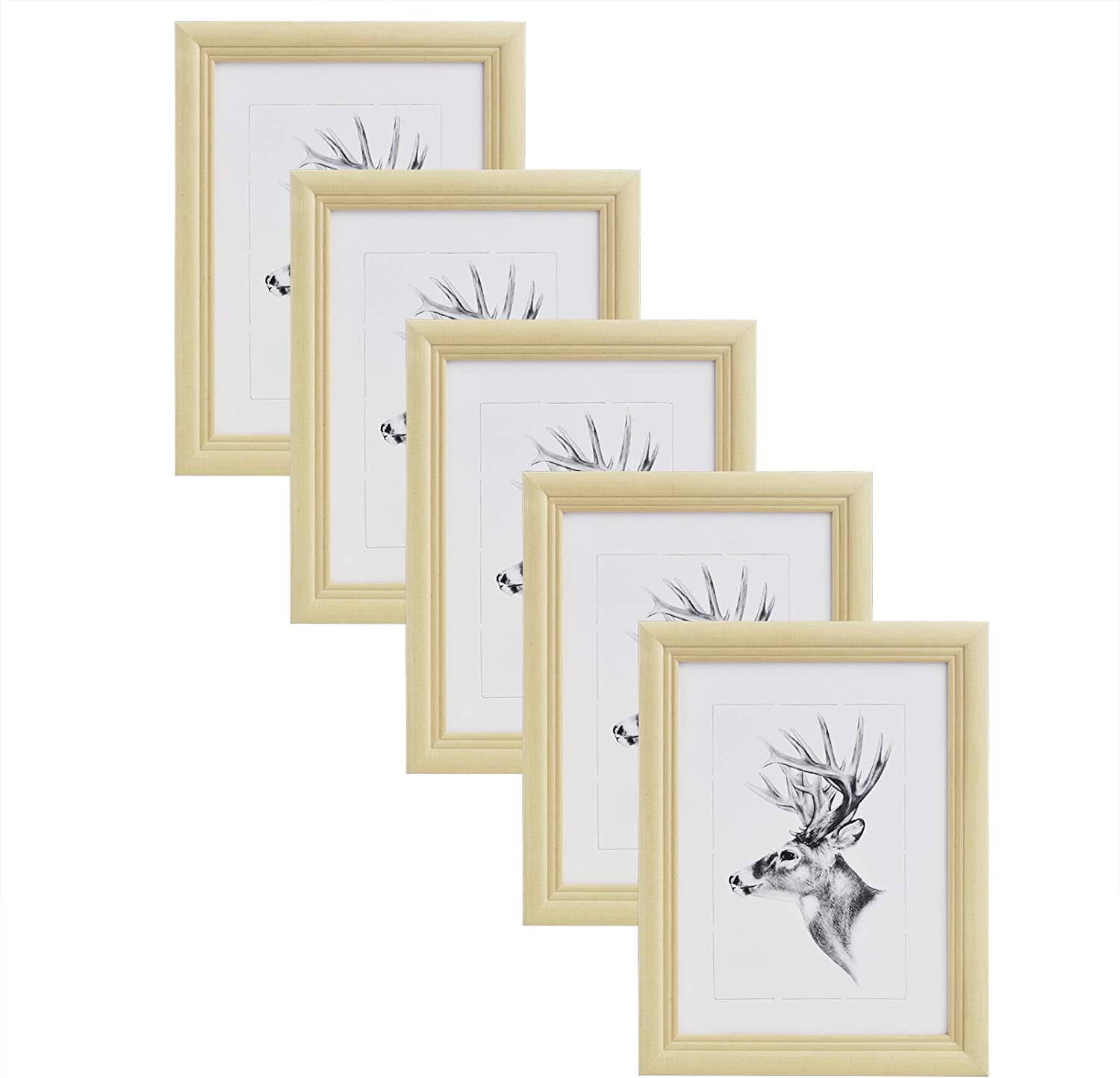 WOLTU Cadre Photo 10x15 Cm Aluminium Argenté Avec Passe-Partout – Mural Ou Chevalet, Vitrage Plexiglas