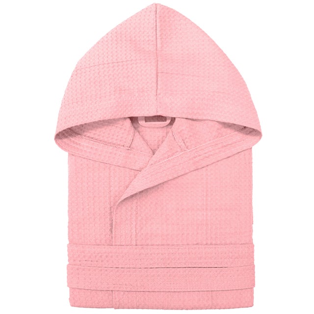 Peignoir unisexe en nid d’abeille pour homme et femme, léger avec capuche et poches – Modèle 7130
