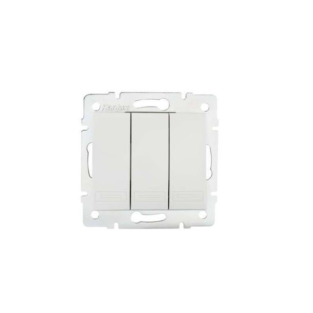 Plaque Murale à 3 Groupes à Bascule Sans Vis Enerlites SI8813-W