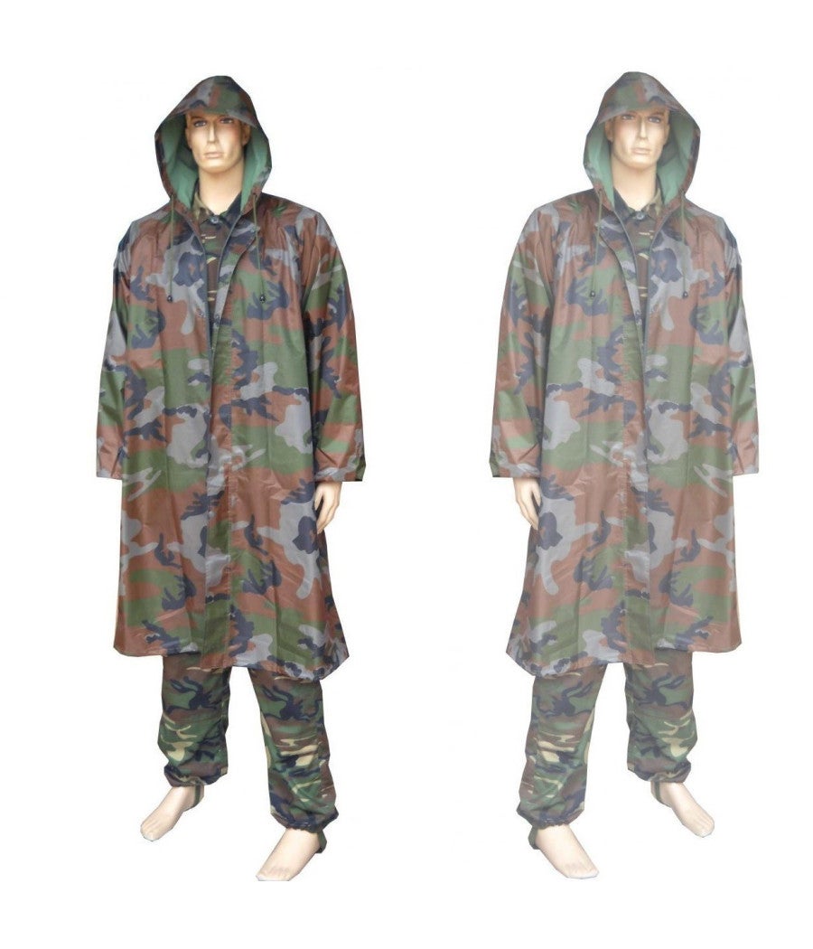Trade Shop Giacca Mantella Impermeabile Mimetica Militare Pvc