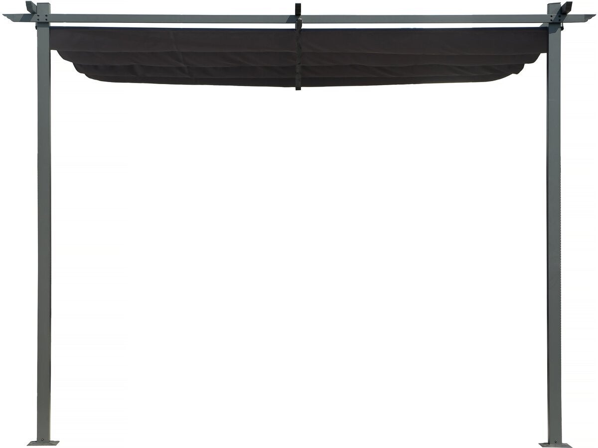 Pérgola adosada con techo retráctil - 3 x 3 m - gris antracita - 4