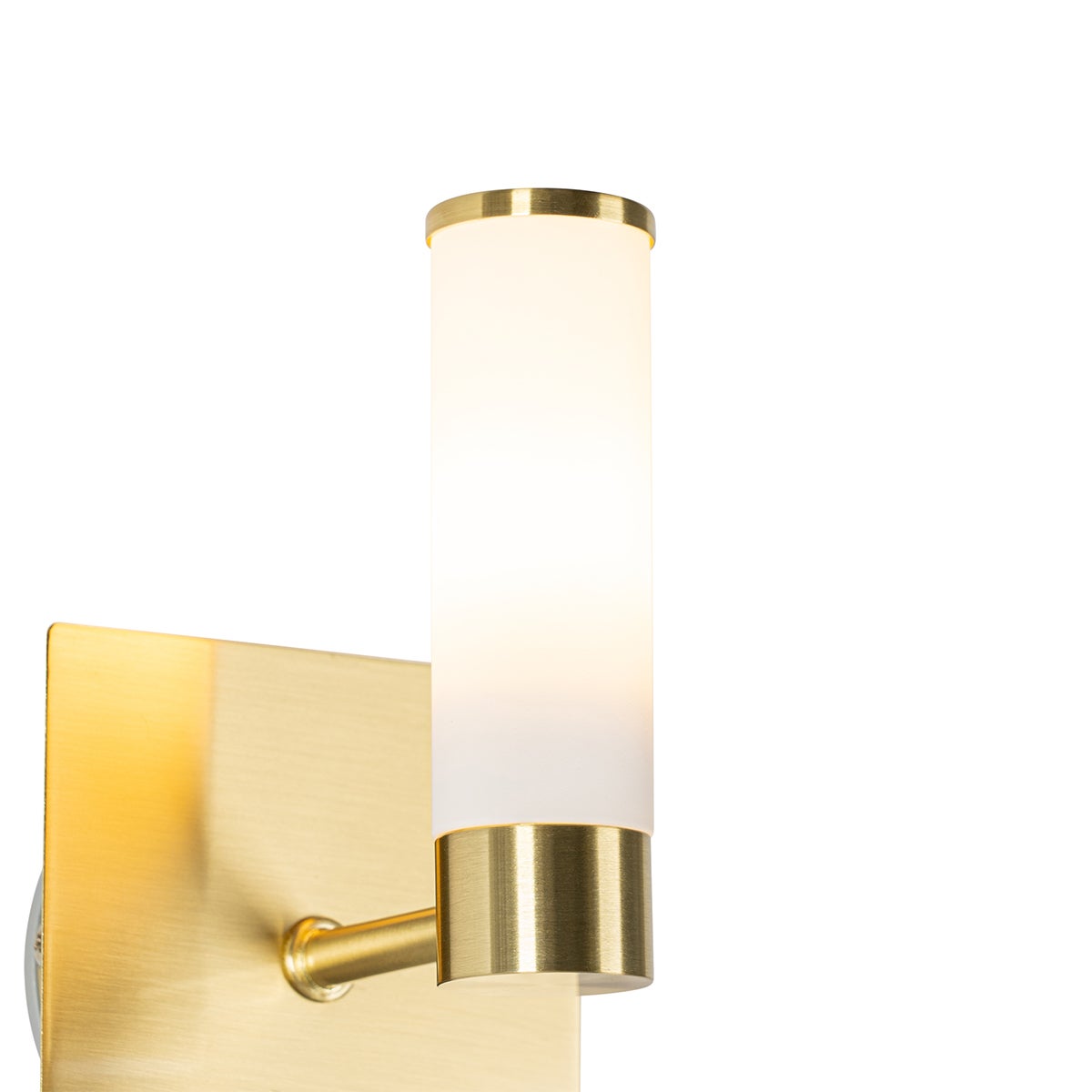 Qazqa moderne applique murale - Bath - doré/laiton, carré, max. 28w, g9, 10.5cm, IP44, idéal pour la salle de bains - 2