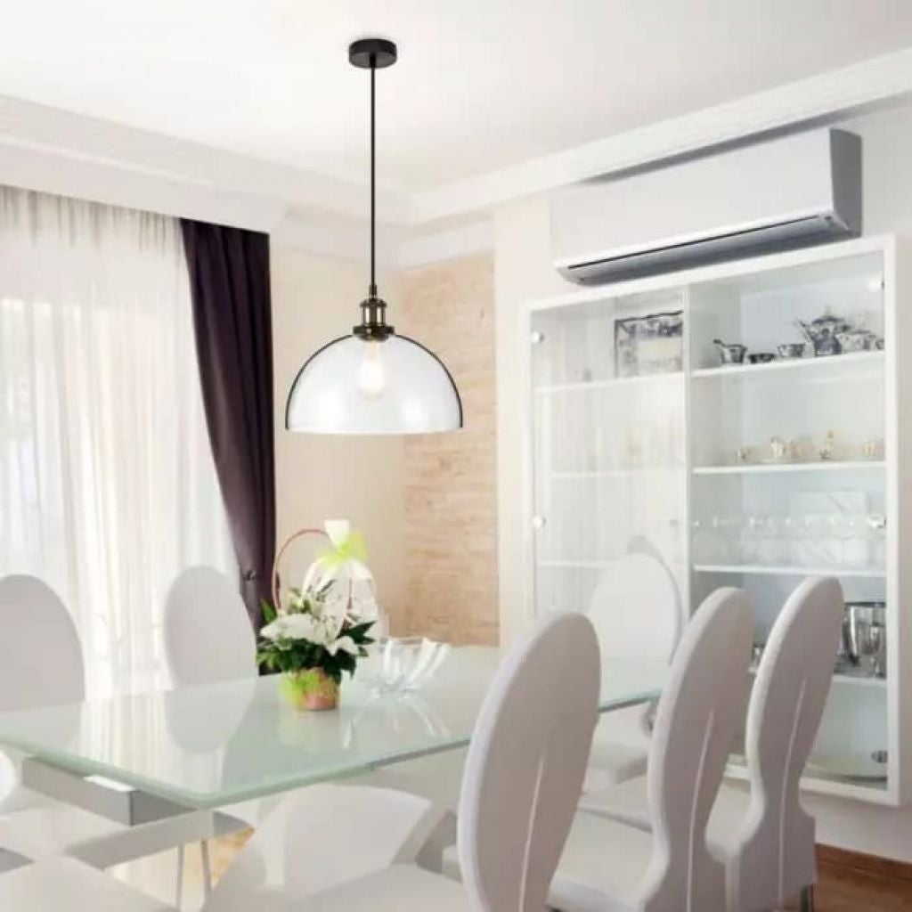 Lampadario LED Vintage in Vetro con Portalampada E27 (Max 60W) Colore Trasparente d: 200mm - 4