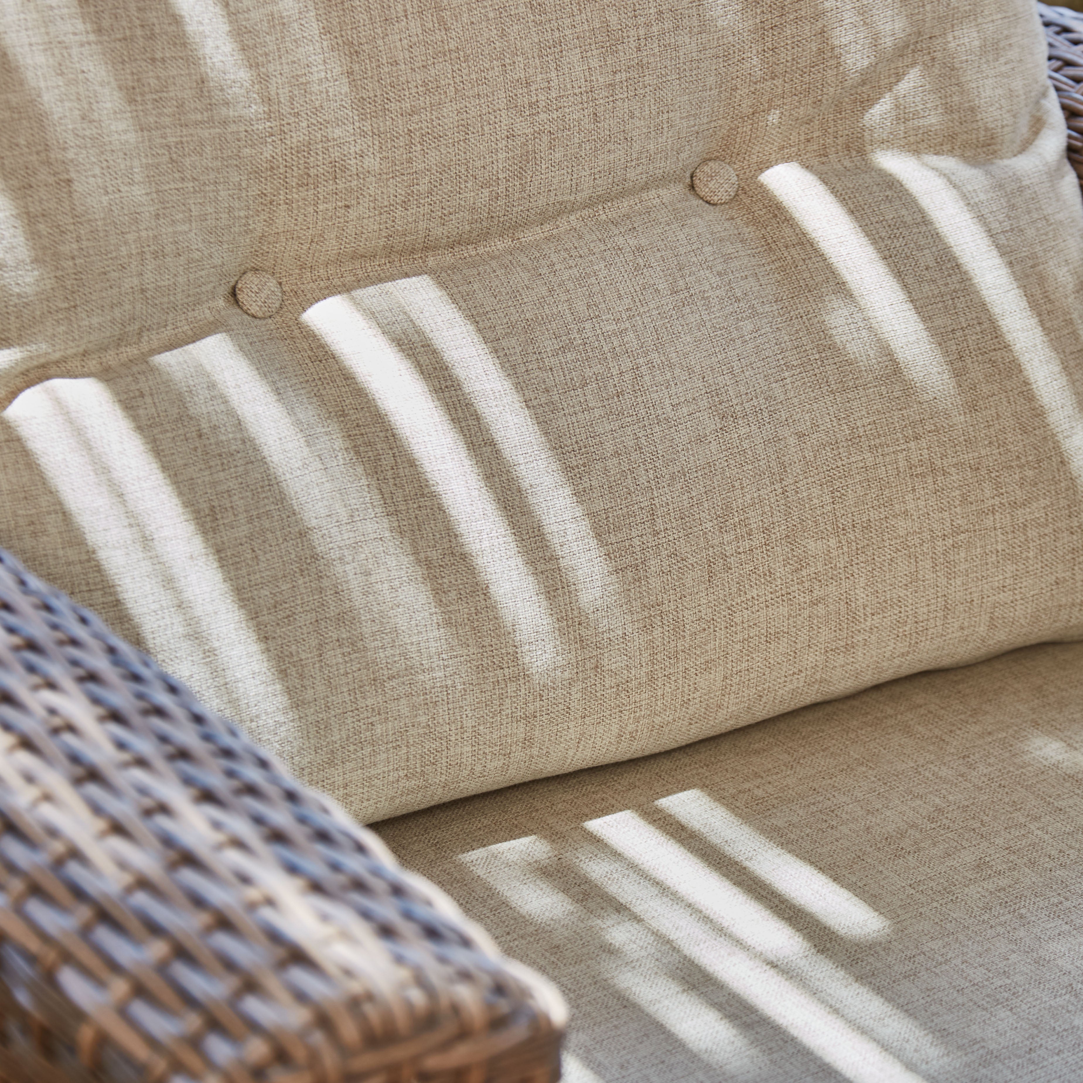 Poltrona in alluminio e rattan sintetico con cuscini - Bolonia - 3