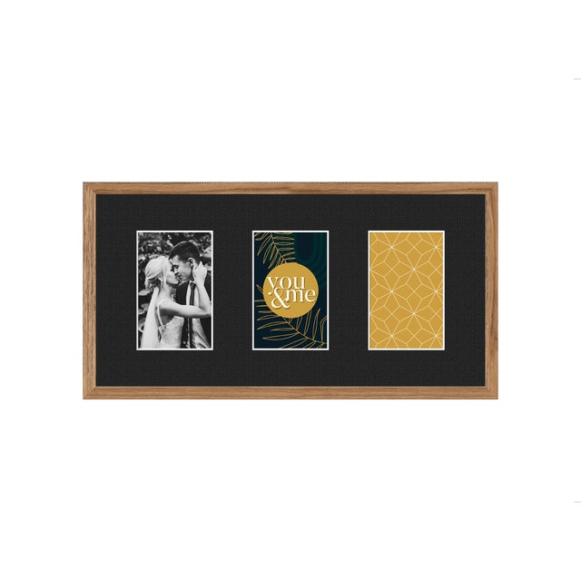 STYLER Moldura múltipla para fotos KYOTO preto KB 23 x 46 cm, moldura decorativa para fotografias, sala, quarto