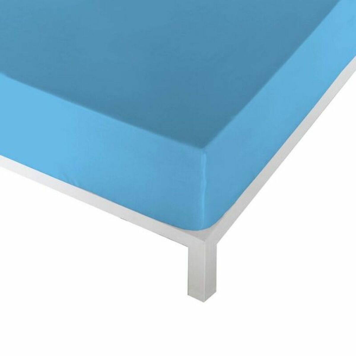 Lenzuolo con angoli aderenti Naturals Azzurro Letto da 135 (135 x 190 cm) - 2