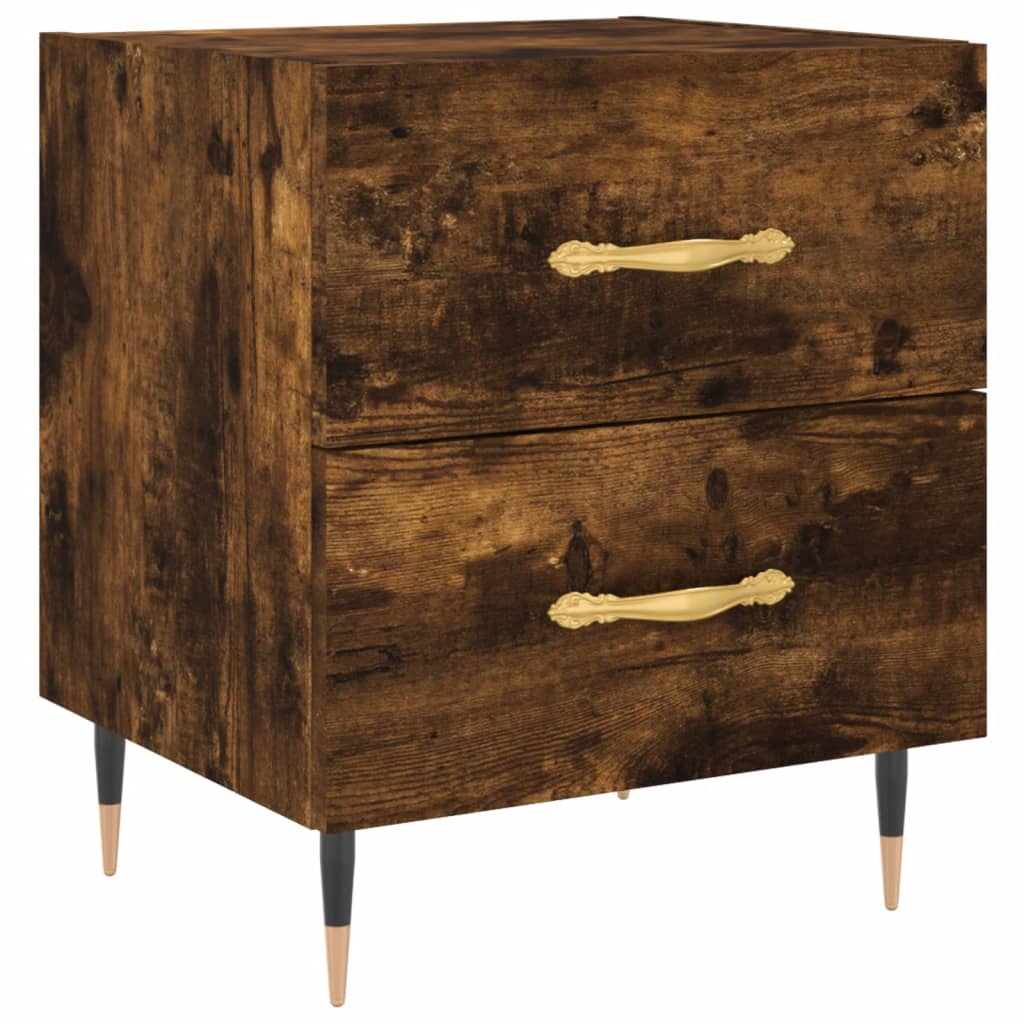Lot de 2 Tables de chevet，Table d'appoint, Table de nuit pour Salon Chambre chêne fumé 40x35x47,5cm bois d’ingénierie950872 - 5