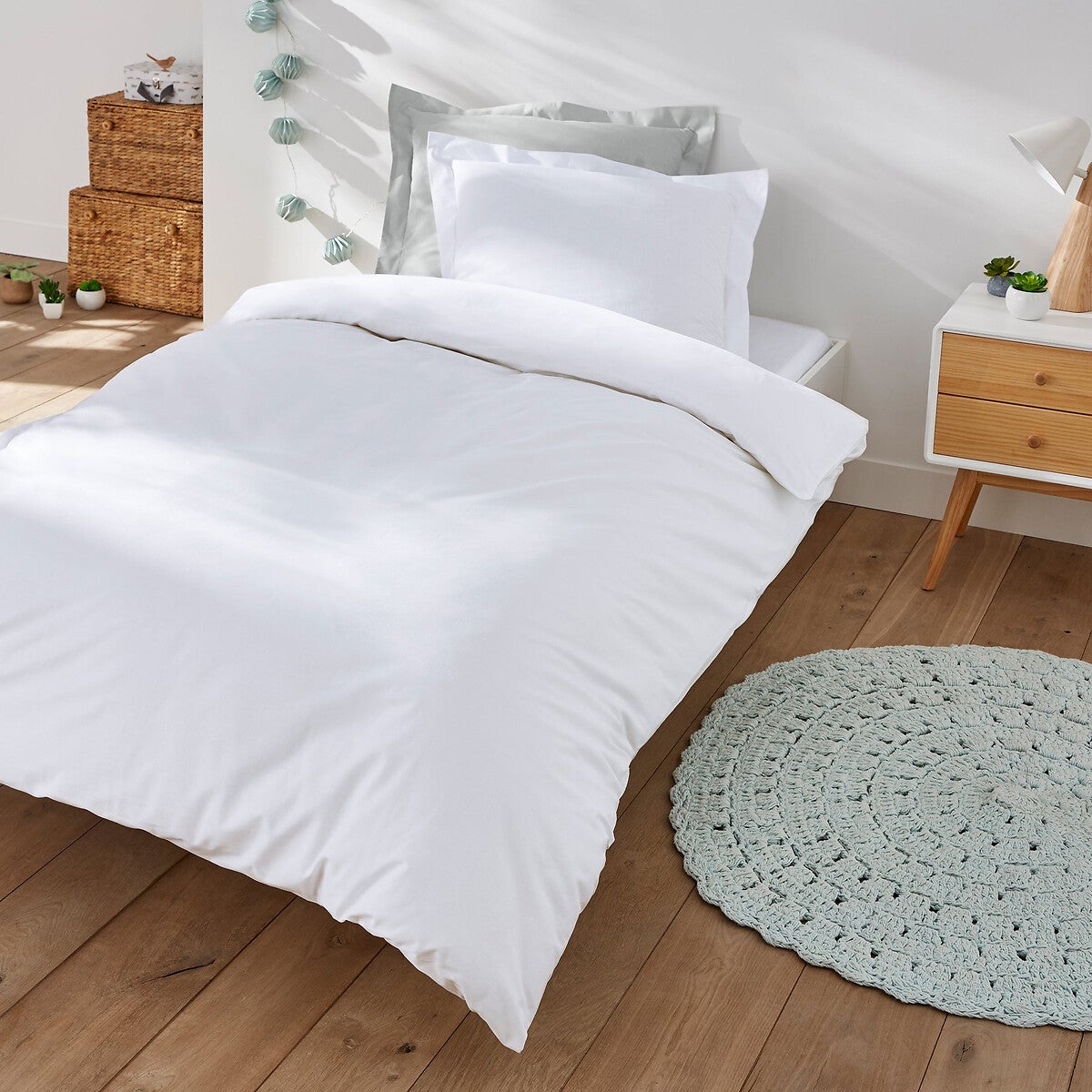 Housse de couette enfant en coton bio Scenario - Blanc - 140 x 150 cm