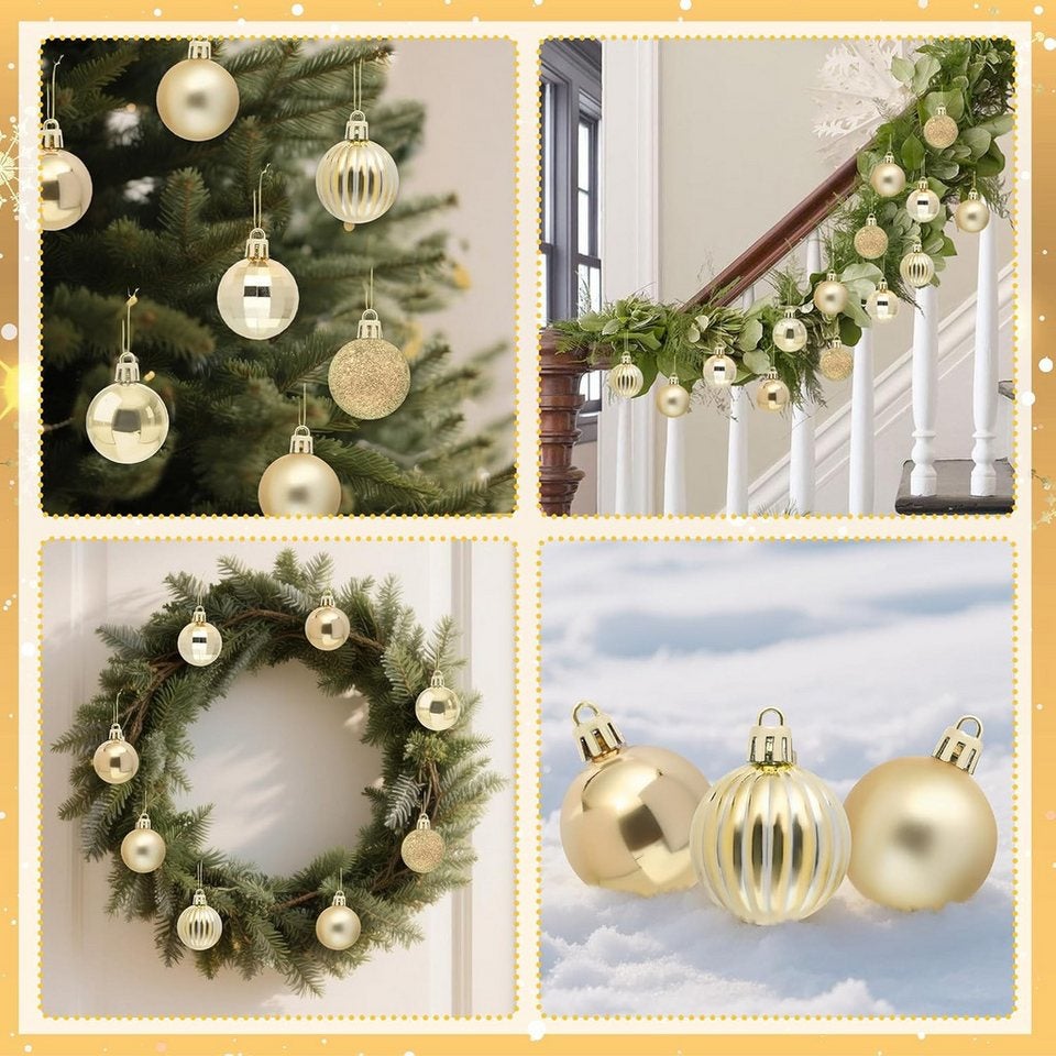 Conjunto de 36 enfeites para árvores de Natal, Conjunto de bolas de Natal, Pingentes para árvores de Natal, Presente de Natal, Decorações de Natal - 5