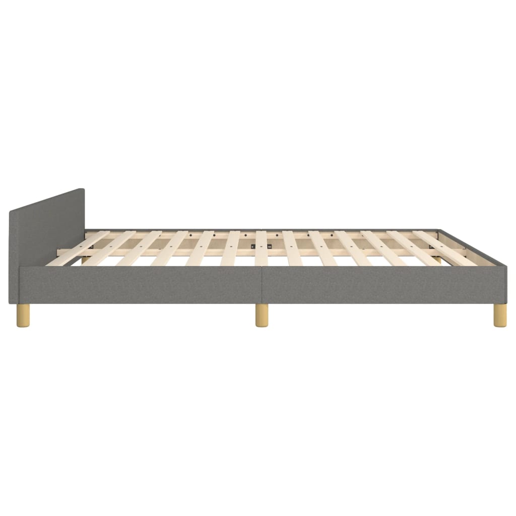Cadre de lit sans matelas gris foncé 180 x 200 cm tissu - 7