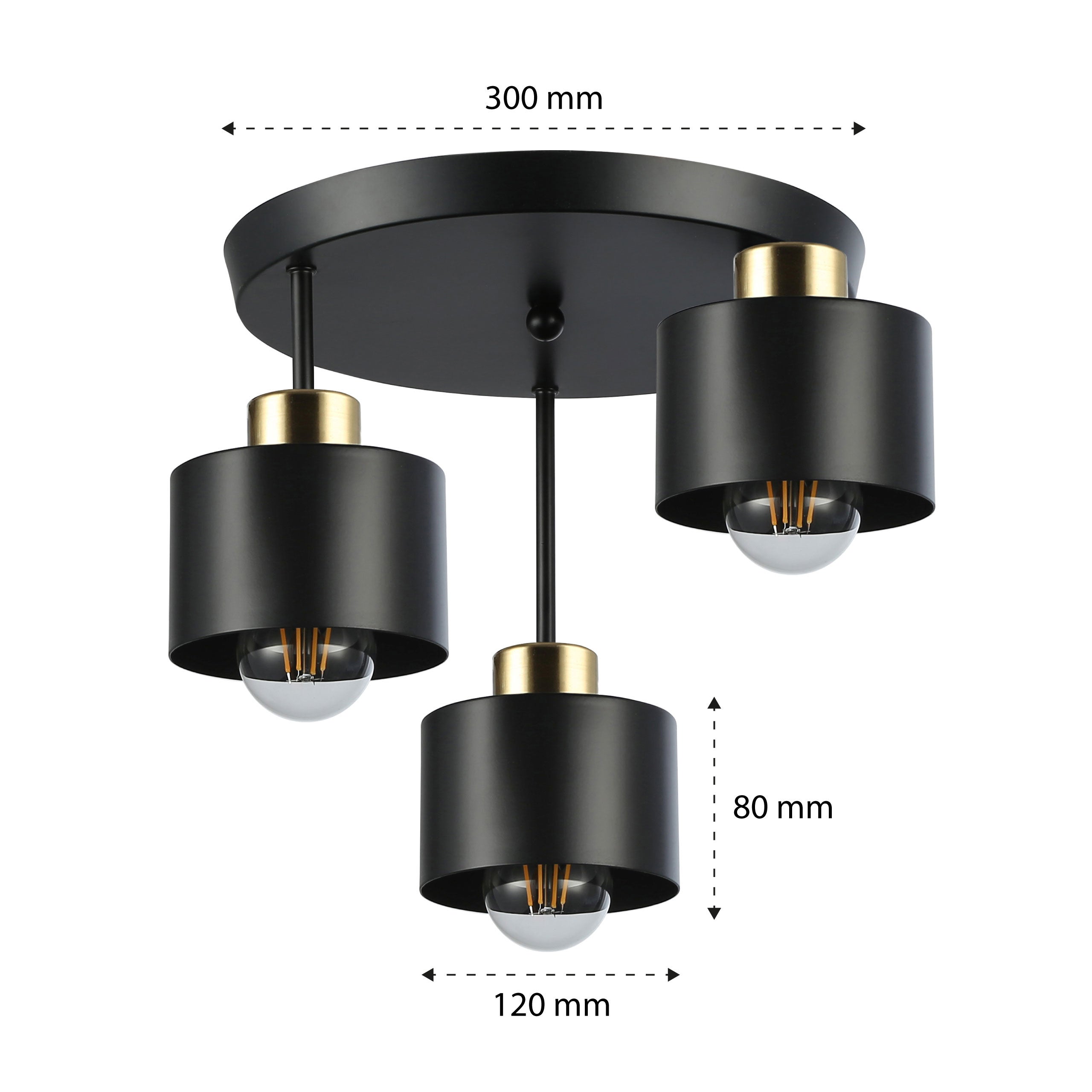 Lampa sufitowa 3x E27 LED Elza wisząca IP20 czarny miedziany żyrandol kinkiet MasterLED - 2