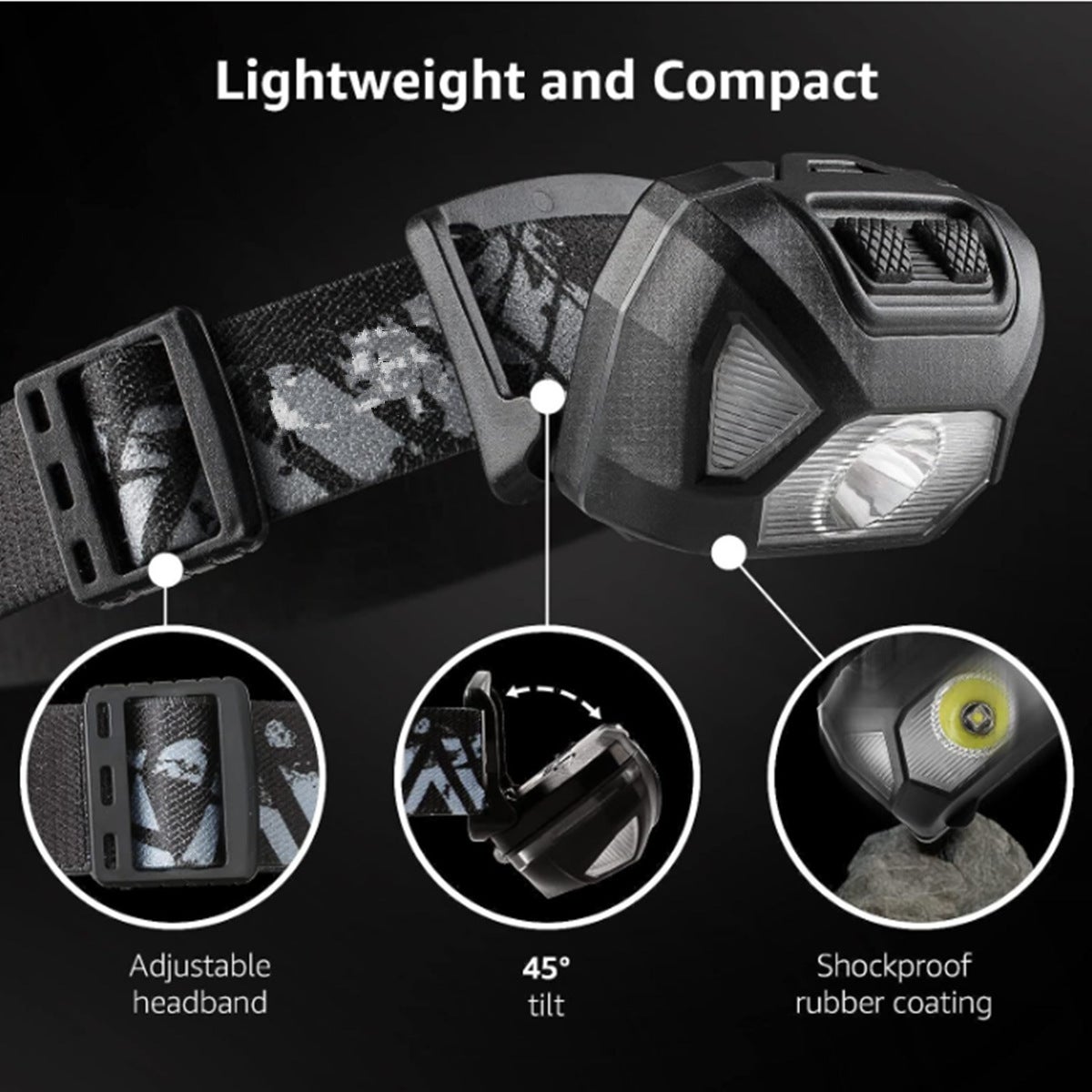 Pack de 2 potentes faros delanteros con luz roja, iluminación exterior, recargables, 6 modos, impermeables, para camping e iluminación de emergencia - 2