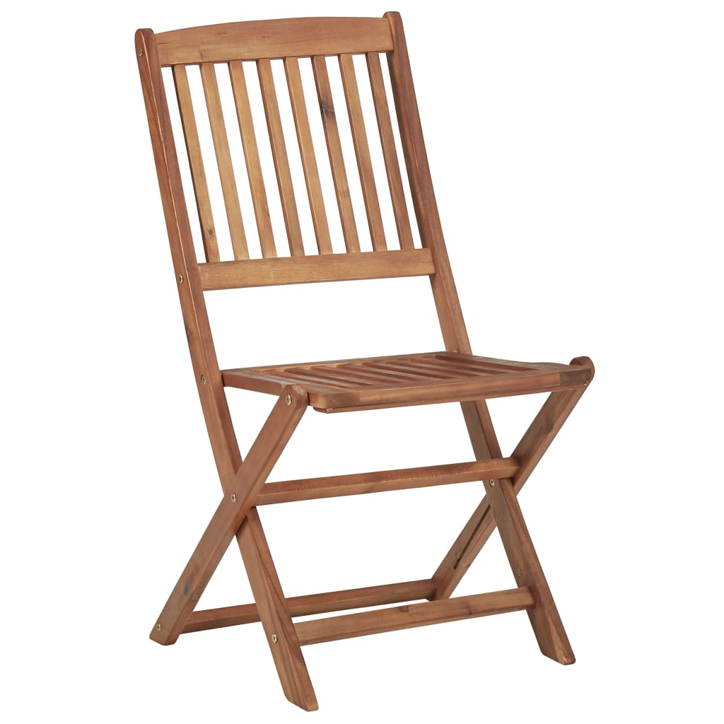 Lot de 2 Chaise de jardin pliable avec coussin en Bois Marron - 3