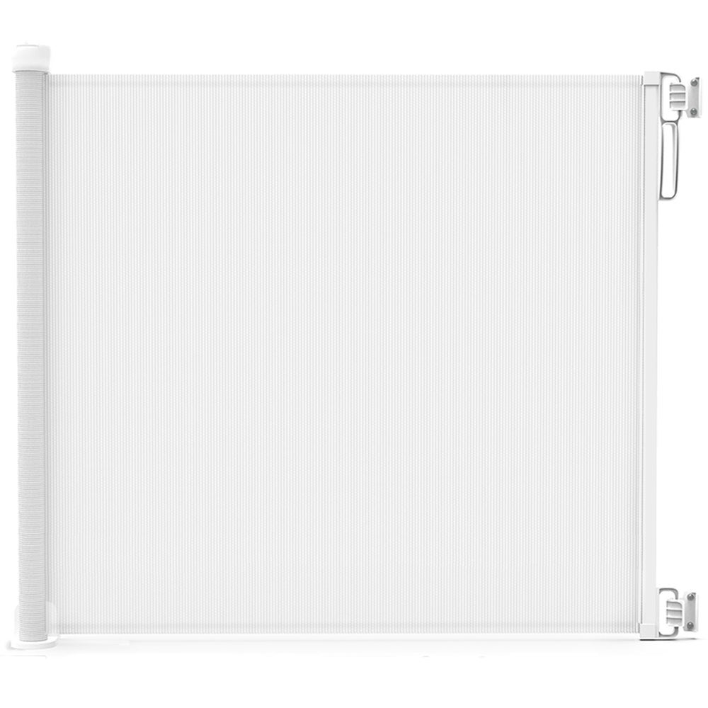 Barrera seguridad niños escalera, 0-180cm puerta seguridad bebé extensible, operación silenciosa, blanco