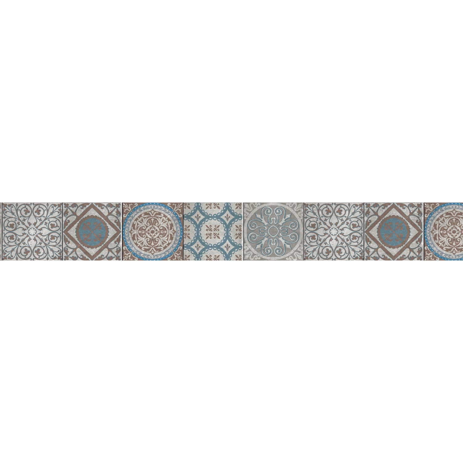 Cenefa adhesiva decorativa, baldosas de cemento múltiple, 10 cm x 300 cm - 2
