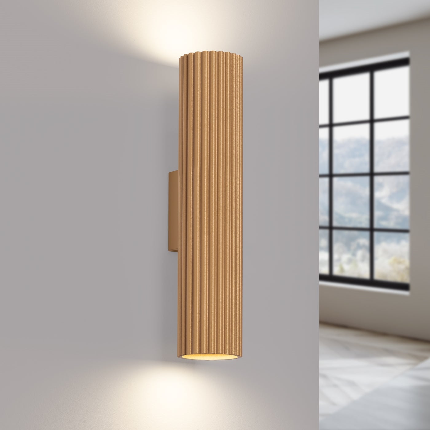 Kinkiet GLOOW 30 złoty LED 3000K - 6.5x8.5x30cm Sollux