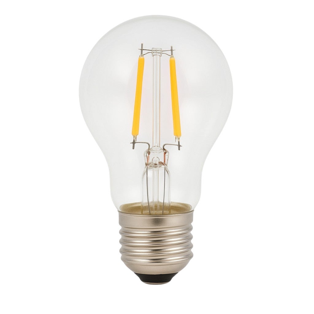 Żarówka LED A60 E27 z żarnikiem 4 W 550 lm, przezroczysta i w stylu vintage. Ciepłe światło 2700 K.