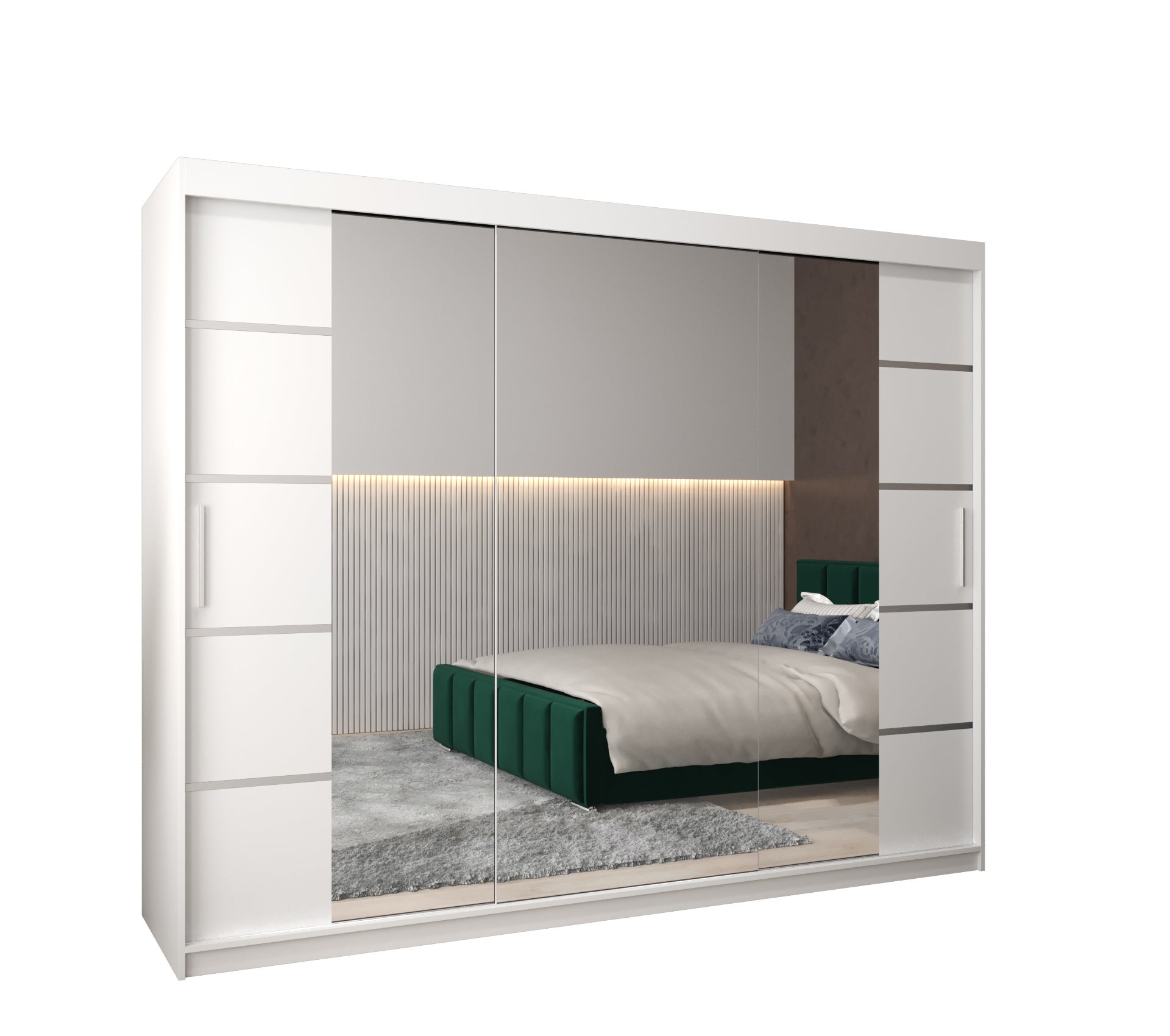 Szafa przesuwna garderoba Verona 4 250 x 62 x 200 cm Biały - Abiks Meble
