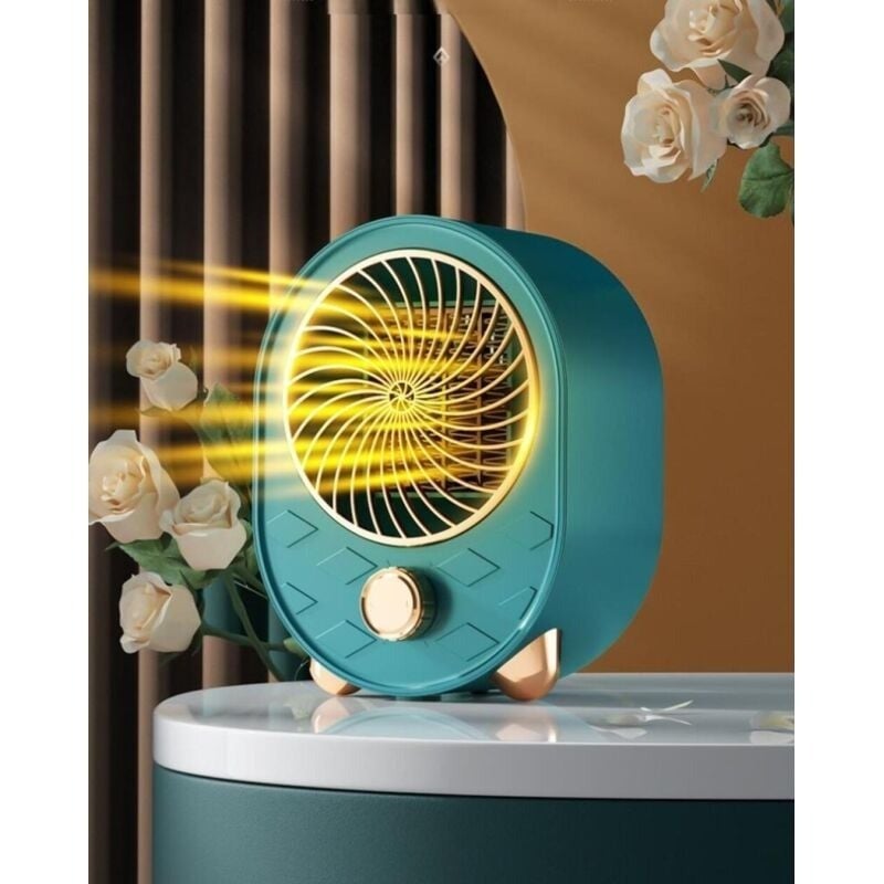 Przenośny grzejnik elektryczny, odpowiedni do domu, biura, sypialni, do użytku zimowego, niskie zużycie energii (zielony)