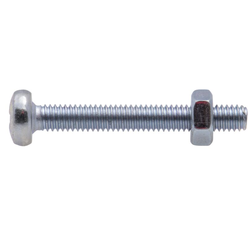 Śruby do metalu ocynkowane z łbem walcowanym zaokrąglonym krzyżakowe PZ Viswood Ø 4x20 mm (zestaw 12 śrub + nakrętka)