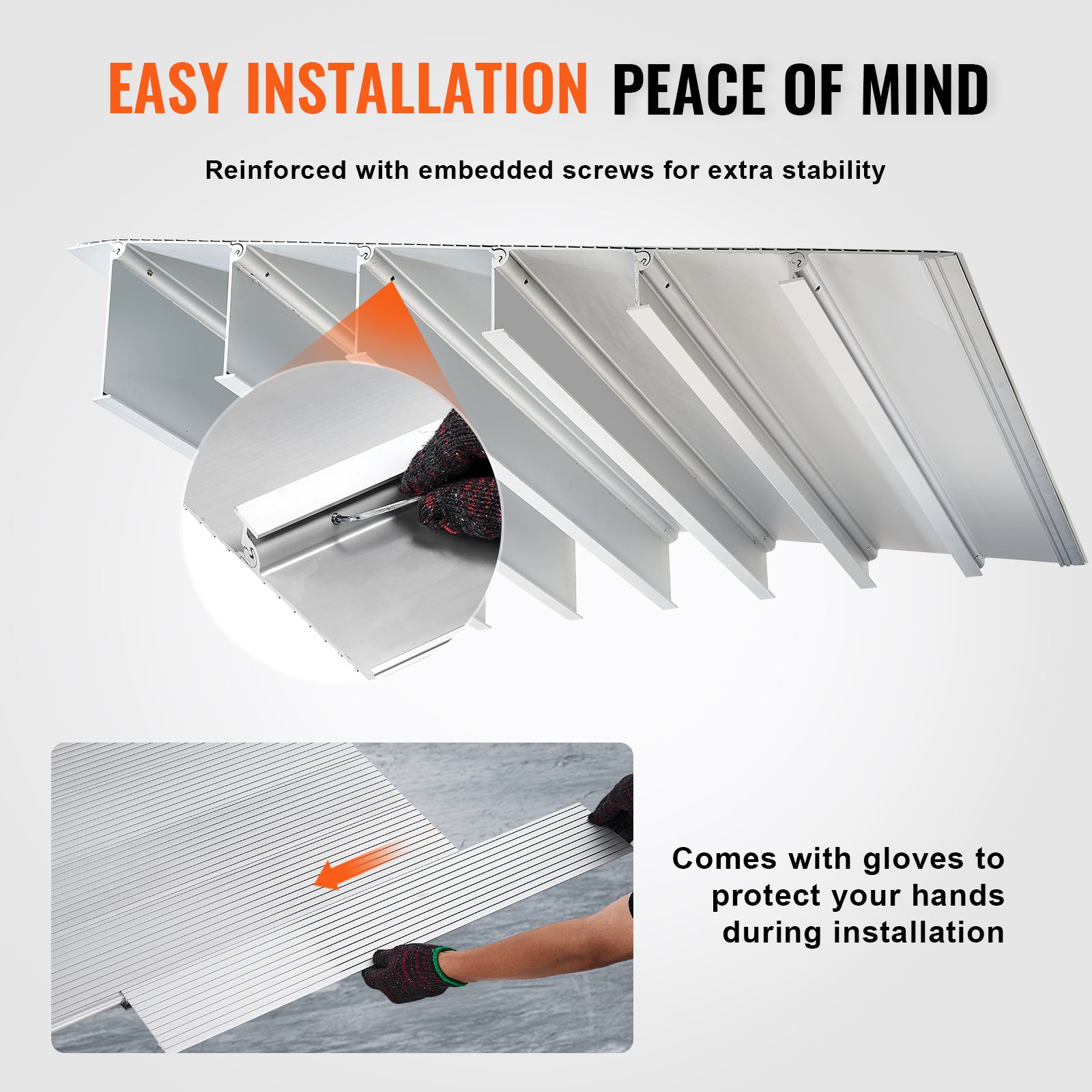 Rampe de Seuil VEVOR Hauteur 2,5 cm Rampe de Portes pour Fauteuil Roulant Capacité de Charge 362,8 kg en Aluminium Rampe Modulaire Réglable Fauteuils - 3