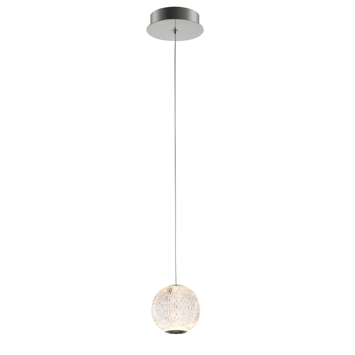 Lampa sufitowa wisząca Rosario chromowana przezroczysta LED 4.2W 3200K 280lm styl klasyczny wym: 120 x 12 x 12 cm szkło Italux