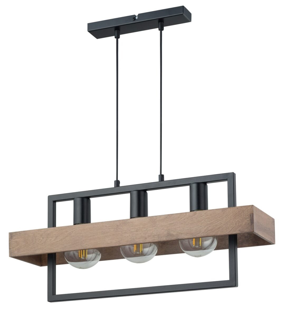 Lampa wisząca Robin czarno-brązowa 3xE27x15W dekoracyjna wym: 80 x 61 x 15 cm metal SIGMA
