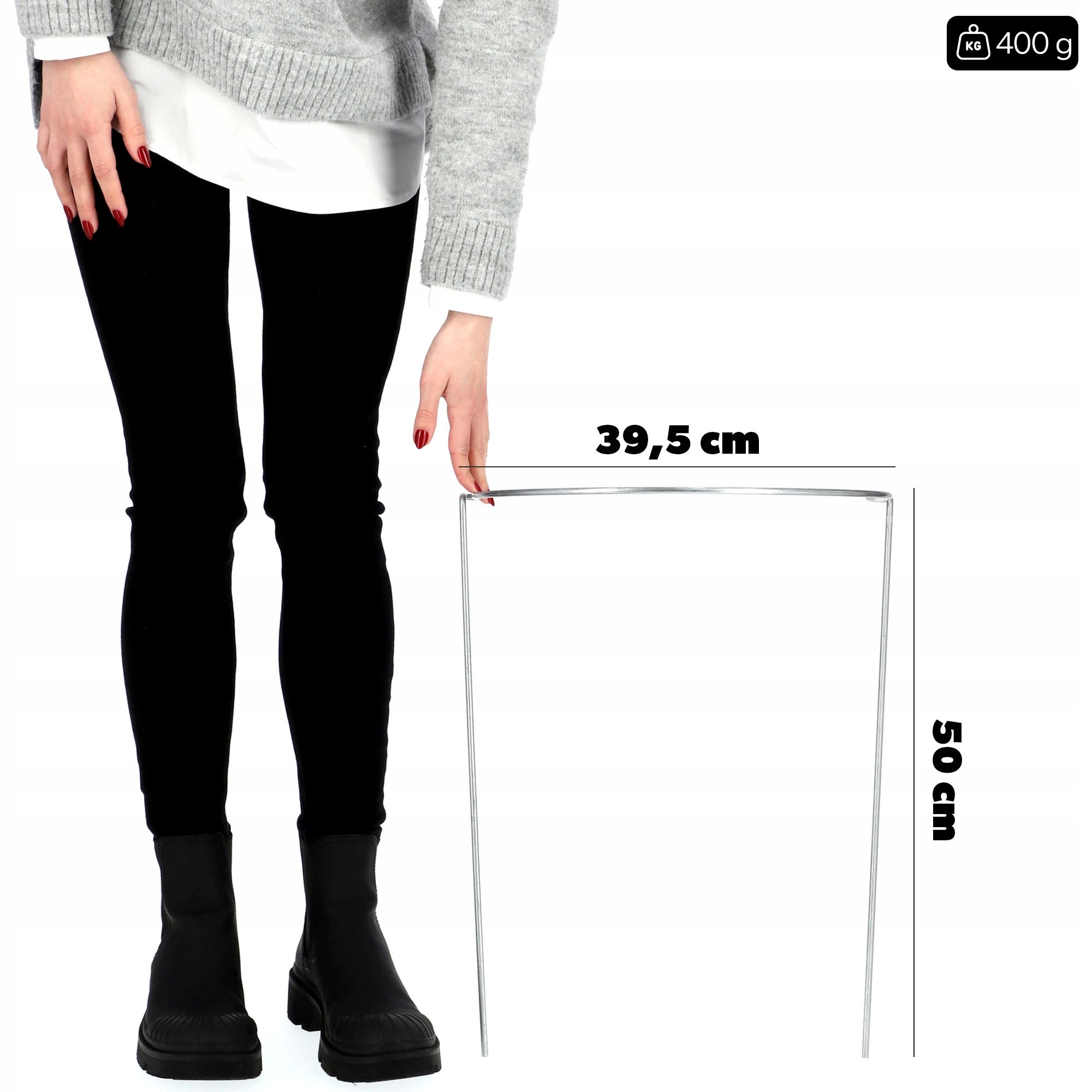 PODPORA DO ROŚLIN KWIATÓW RÓŻ METALOWA OBEJMA NA KWIATY PODPÓRKA 50cm MOCNA - 2