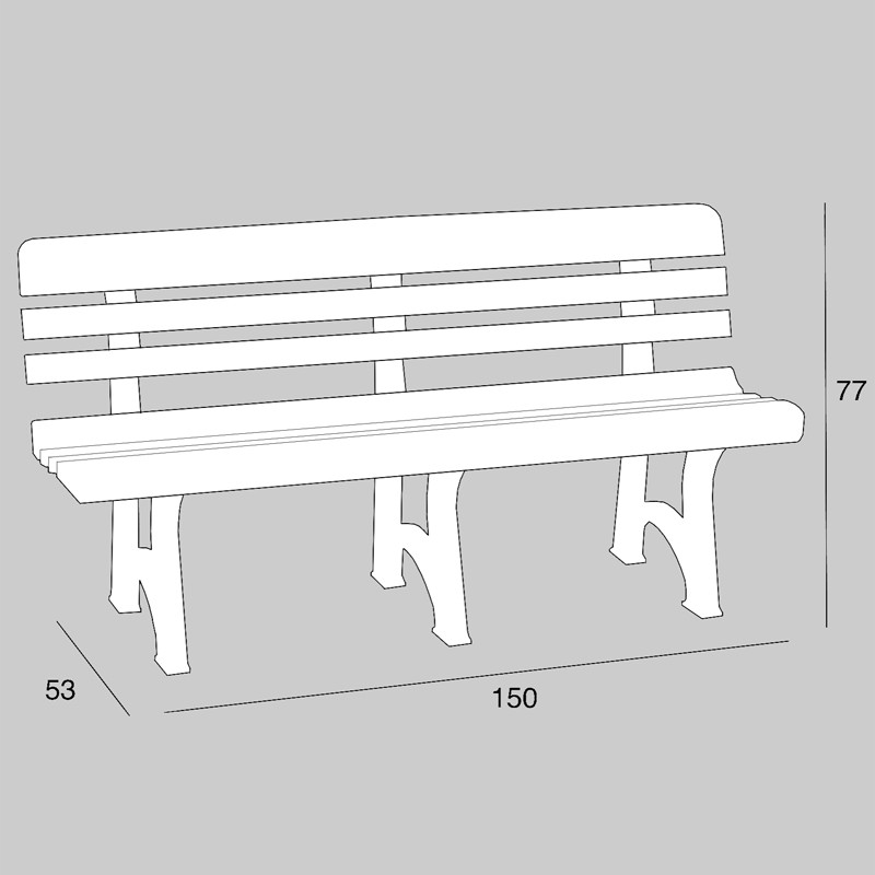 Banc d'extérieur en plastique 150 X H 77 cm Blanc Olimpia Bica - 3