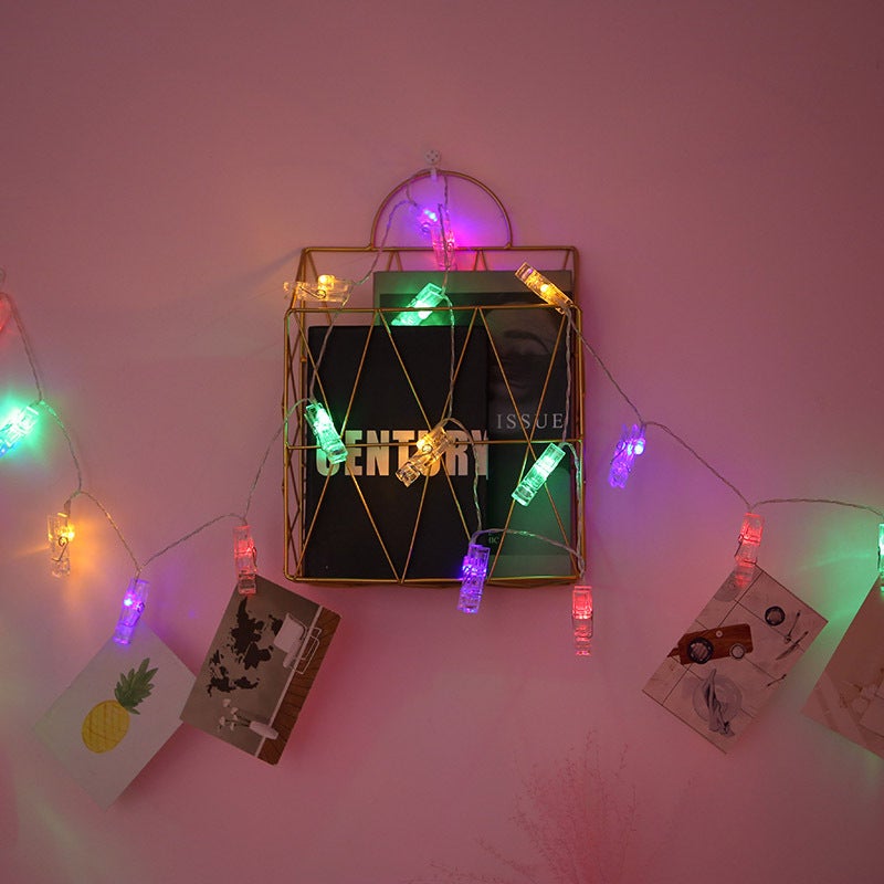 Guirlande Photo, Guirlande Lumineuse Chambre Guirlande Led Photo Batterie Alimenté Lampe à pince photo(6m 40led, Coloré) - 4