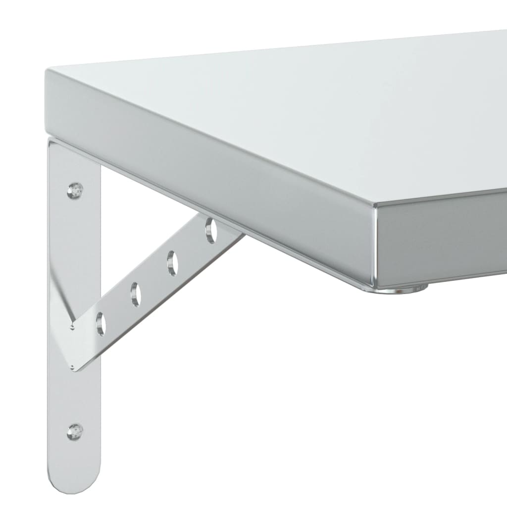 2 pcs Étagères murale | Étagère flottante | Étagères de rangements 50x30 cm argenté acier inoxydable CFW85311 - 8