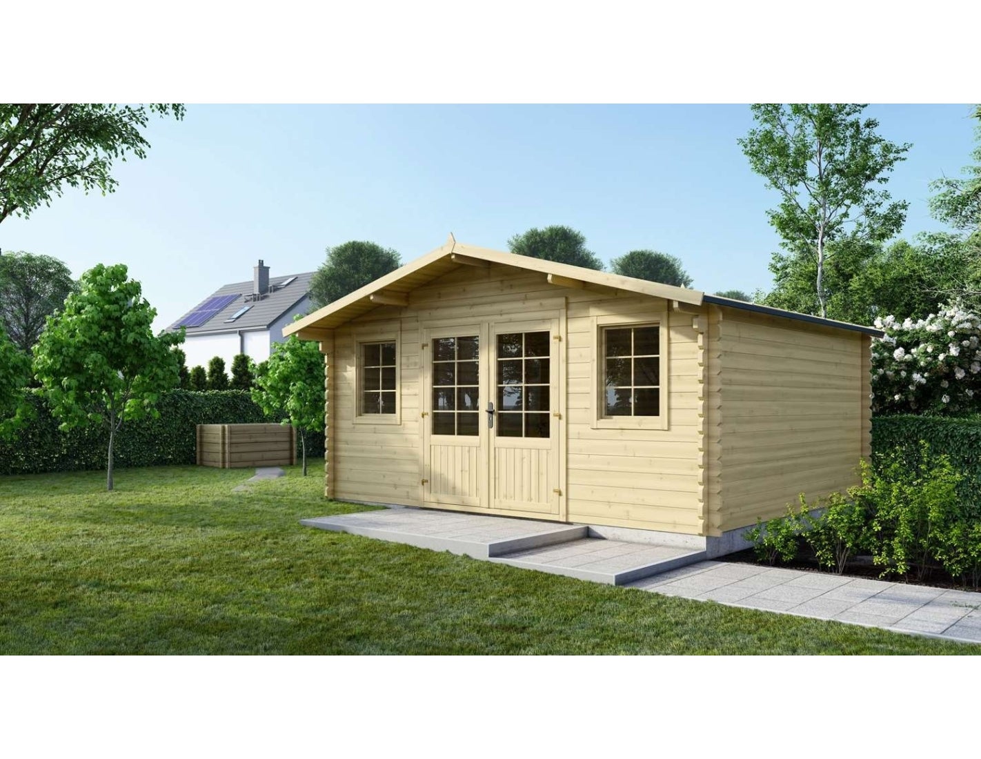 Domek ogrodowy ALTANKA 19,20 m2 - 4,80x4 m - 40 mm, drewniany, DOM370, 1 szt.