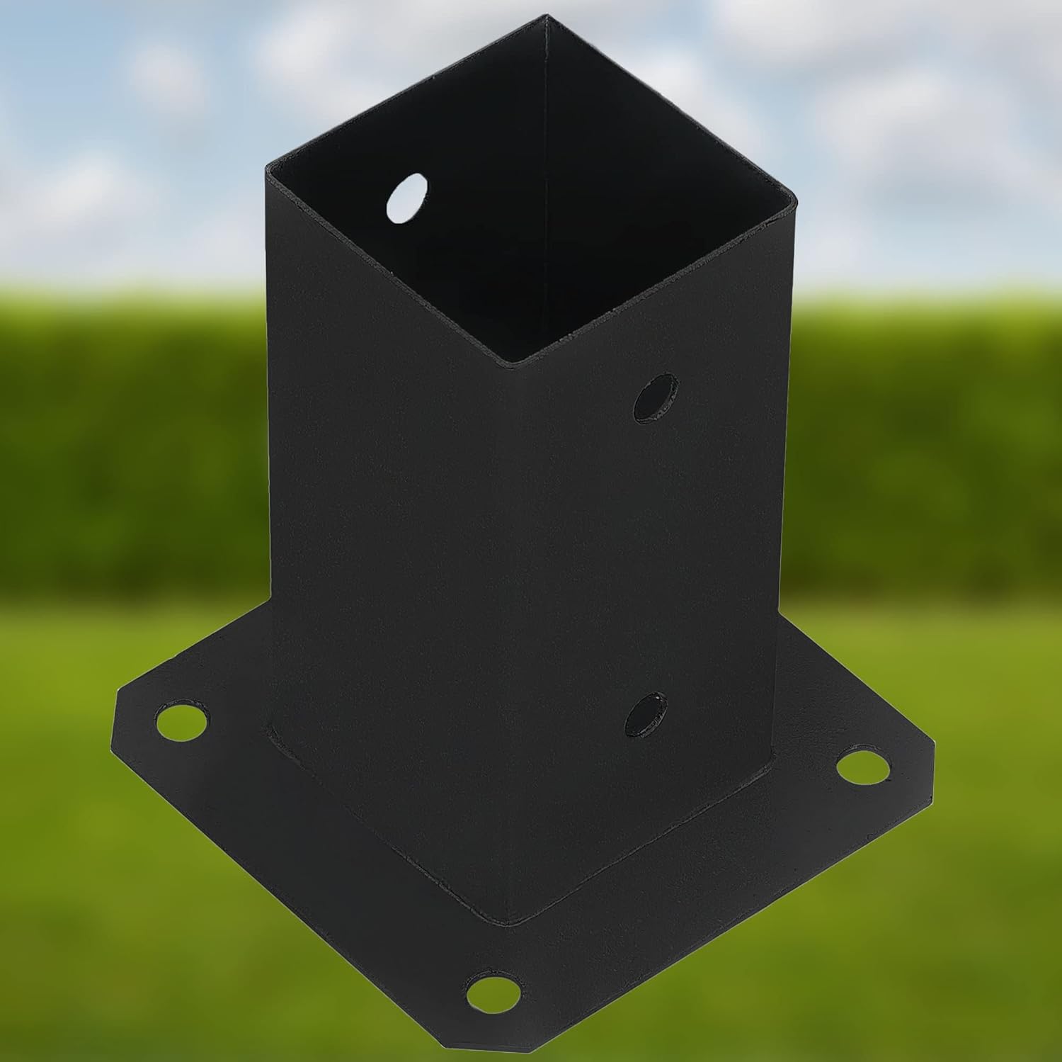 Support de poteau à fixer 70 x 70 mm en acier galvanisée - Pied de poteau carré noir - KOTARBAU - 6