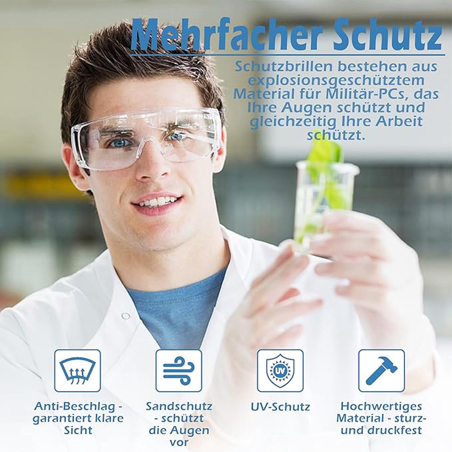 5 PièCes Lunettes SéCurité Contre Gouttelettes Protection Yeux Lunettes Anti-PoussièRe Lunettes SéCurité Transparentes Anti-BuéE - 3