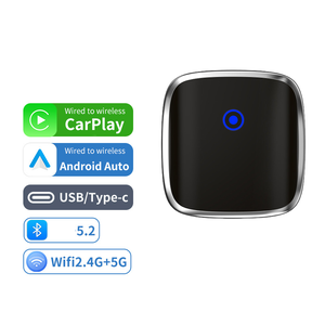 Adattatore Wireless CarPlay Mini - Compatibile USB-A E USB-C, Plug & Play, Nero Con Cavo Intrecciato, Trasforma La Tua Auto In Wireless Per IPhone